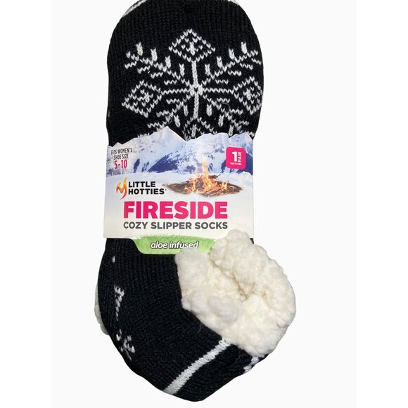 Little Hotties Womens Fireside Cozy Slipper Socks Aloe Infused - Picture 1 of 8